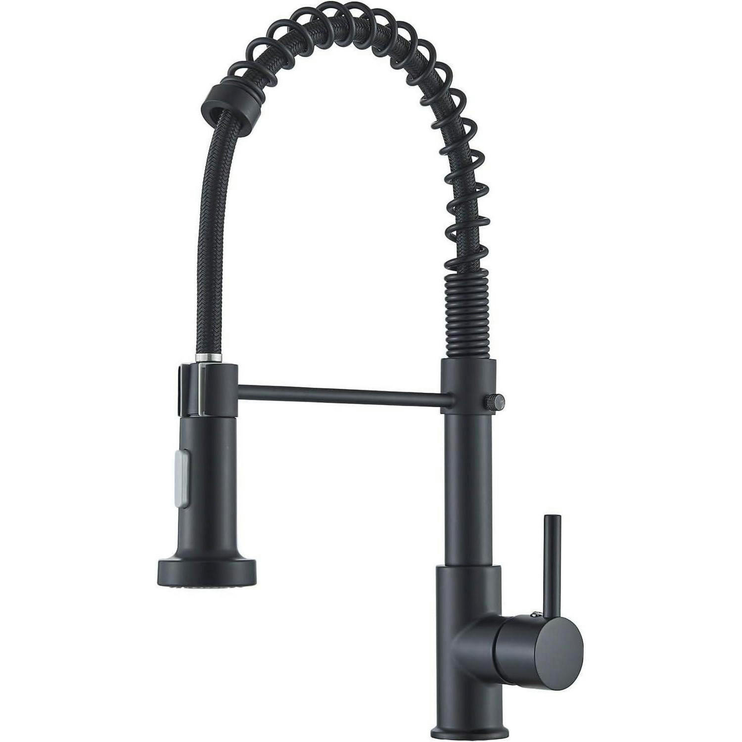 KÜCHENARMATUR mit ausziehbarer Brause und 360° Schwenkbereich in Schwarz - Schwarz, Metall (6/44/27cm)