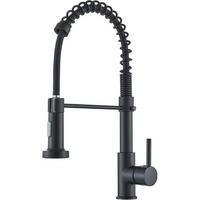 KÜCHENARMATUR mit ausziehbarer Brause und 360° Schwenkbereich in Schwarz - Schwarz, Metall (6/44/27cm)