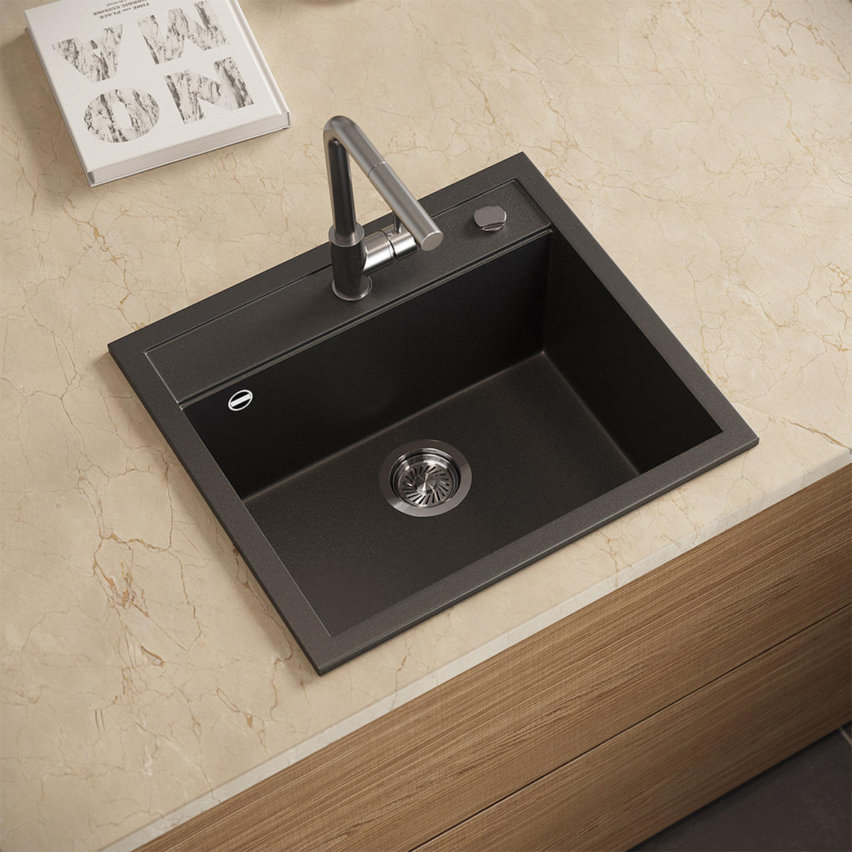 UMYVADLO Paris Černá - černá, keramika (57/20/51cm) - Bergstroem