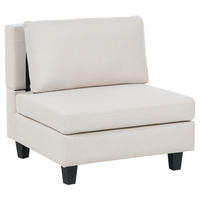 SESSELMODUL Stoff Hellbeige Unstad - Beige/Schwarz, Textil (76/72/76cm) - Beliani