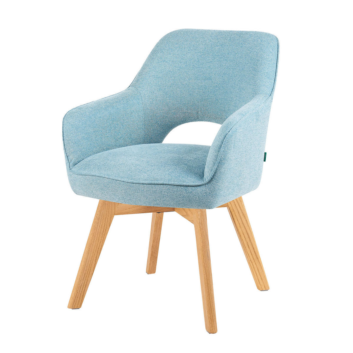 DREHSTUHL Mika-Mara - Honigeiche/Hellblau, Eichenholz/Holz (60/87/65cm) - DUBI Möbel