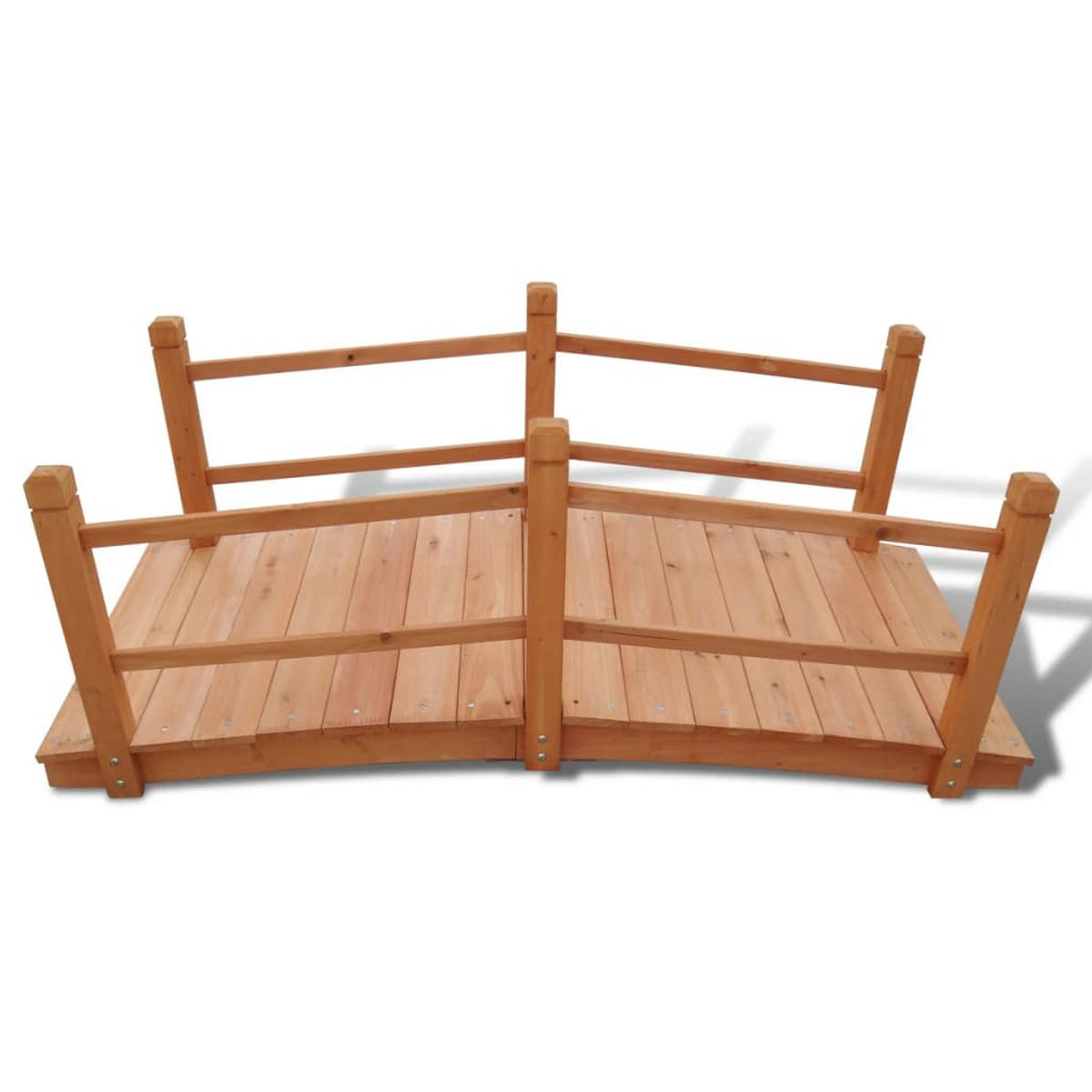 HOLZBRÜCKE mit Geländer MILAN Braun | 140x60x56cm | Gartenbrücke Teichbrücke Holzsteg - Braun, Holz (60/140/56cm) - DELUKE