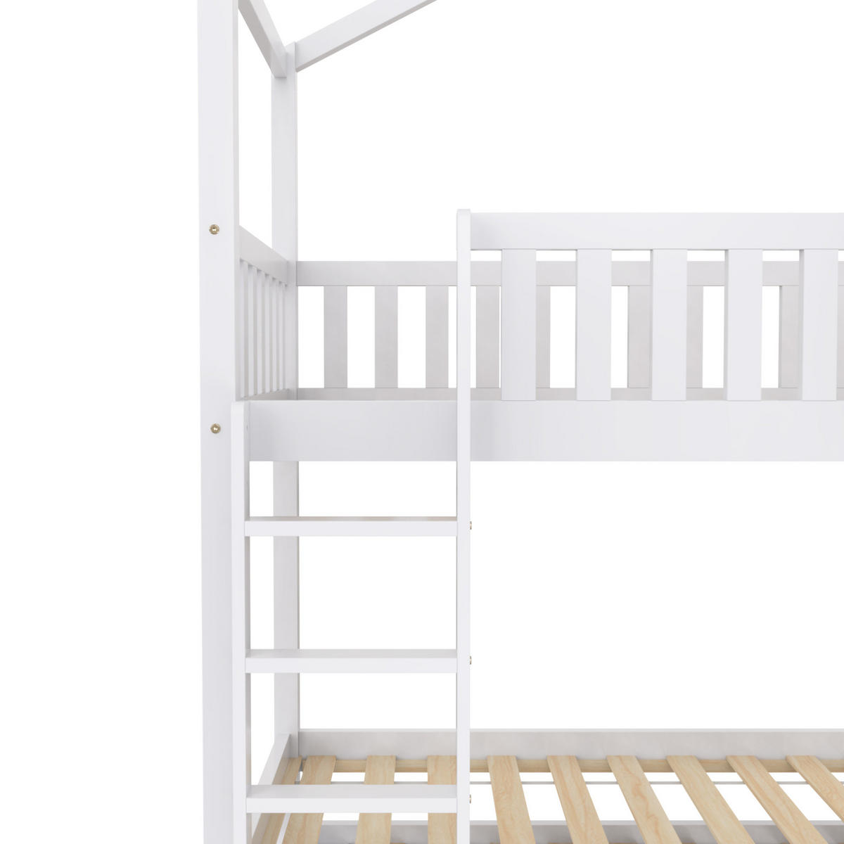 KINDERBETT 90/200 cm Weiß aus Kiefer massiv mit Ausziehbett - Weiß, Holz (90/200cm) - OKMYHOME