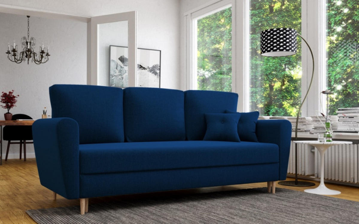 SOFA Dunkelblau LILI Ausziehbar - Blau, Textil (229/95/87cm) - Sepro Meble