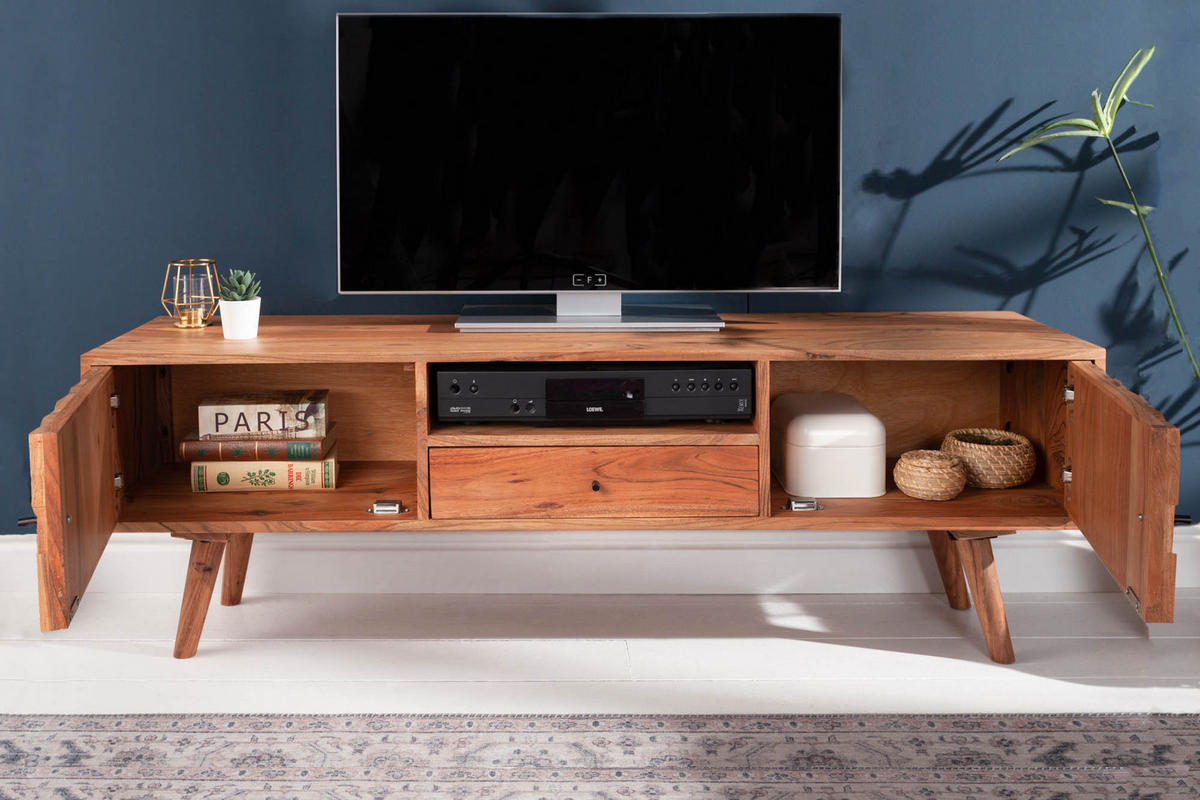 TV-LOWBOARD MYSTIC LIVING Akazie Natur 140cm - Braun, Holz (140/45/35cm) - riess-ambiente