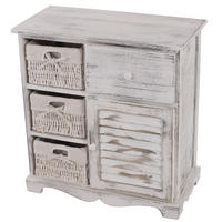 KOMMODE SCHRANK MIT 3 KÖRBEN Weiß - Weiß, Holz (60/63/30cm) - MCW