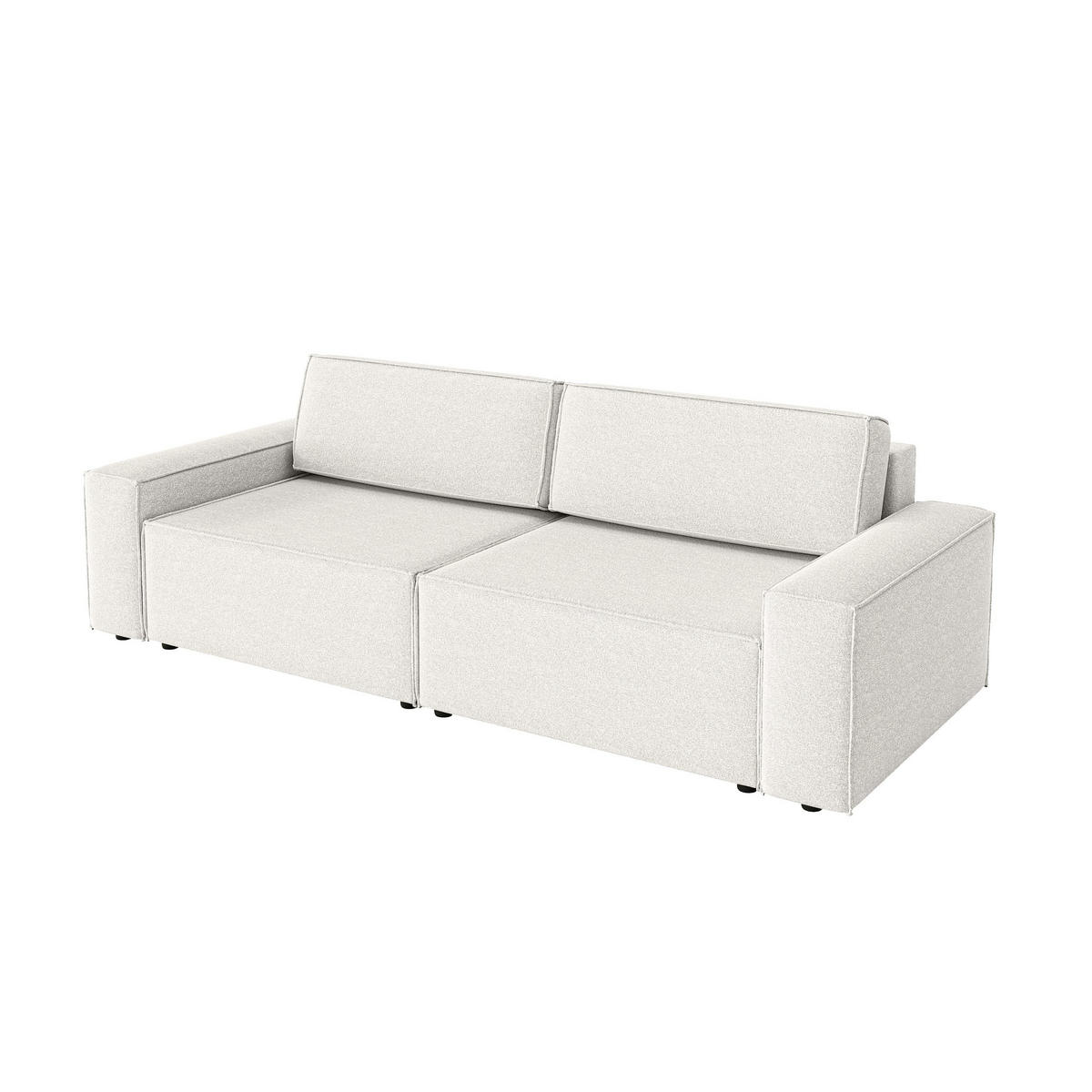 SOFA Lummo Mi mit Schlaffunktion, Cremeweiß - Weiß, Textil (246/70/185cm) - Fedve
