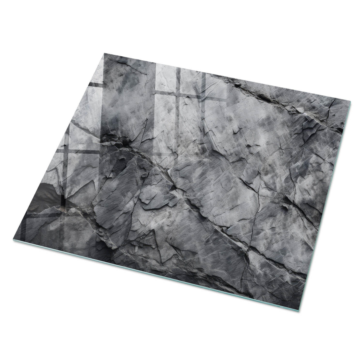 GLASPLATTE 80x60 cm – Felsstruktur - Grün, Glas (0.4/80/60cm) - ArtPrintCave