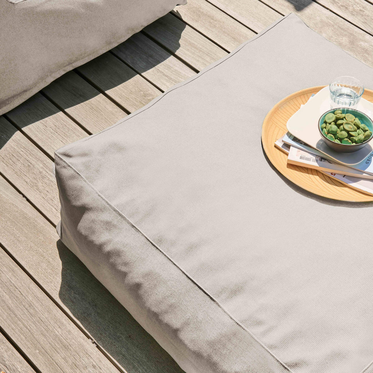 OUTDOOR-SITZSACK, Sandfarbe - Gelb, Textil (85/30/85cm) - Oviala