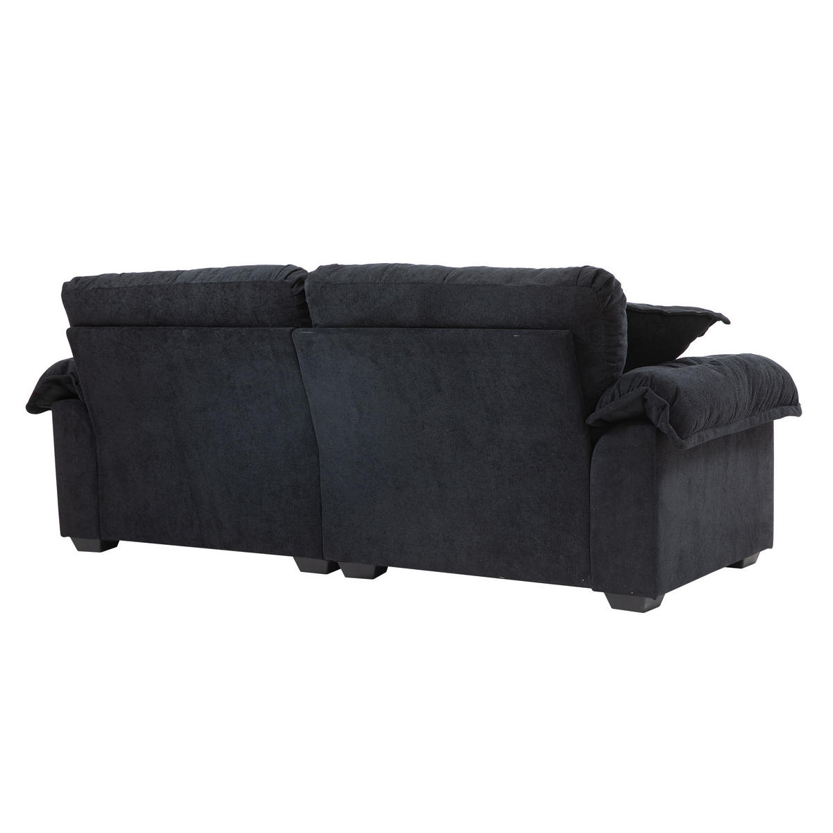 2-SITZER Sofa Chenille mit tiefem Sitz, Memory-Schaum 213,4/90,1/87,6 cm Schwarz - Schwarz, Textil (90.1/87.6/213.4cm) - Redom