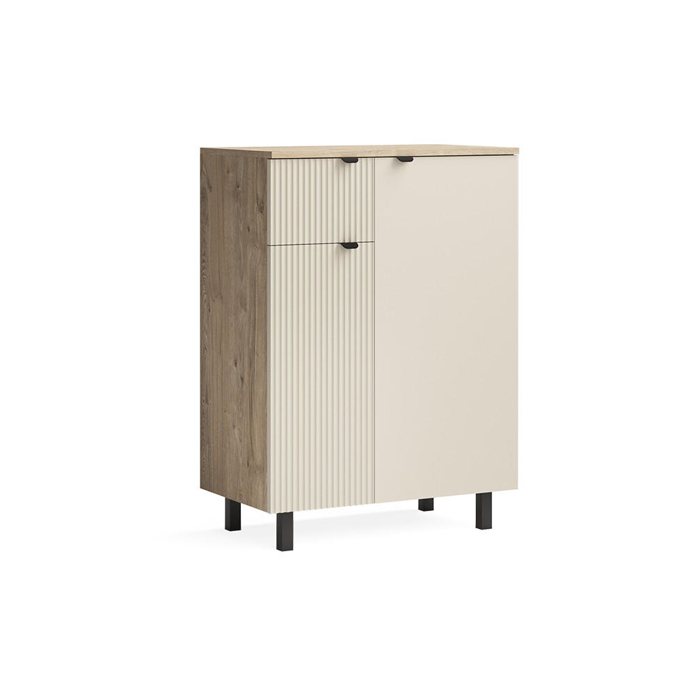 KOMMODE Puerto, Eiche/Cashmere, 69 x 95 cm - Kaschmir/Eichefarben, Holzwerkstoff (69/95/40cm) - Vicco