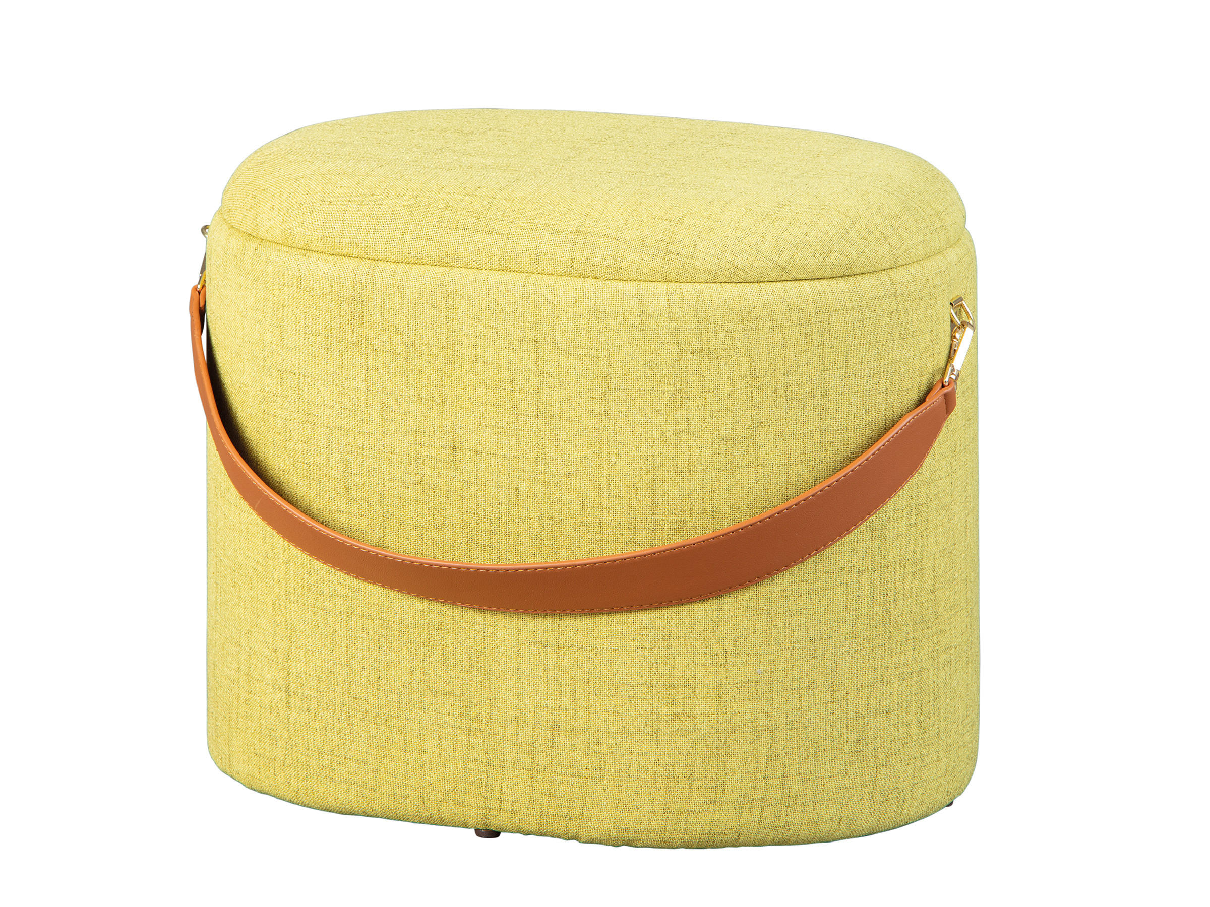 POUF gelbgrün und braun - Gelb, Holzwerkstoff (42/36/30cm) - ebuy24