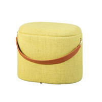 POUF gelbgrün und braun - Gelb, Holzwerkstoff (42/36/30cm) - ebuy24