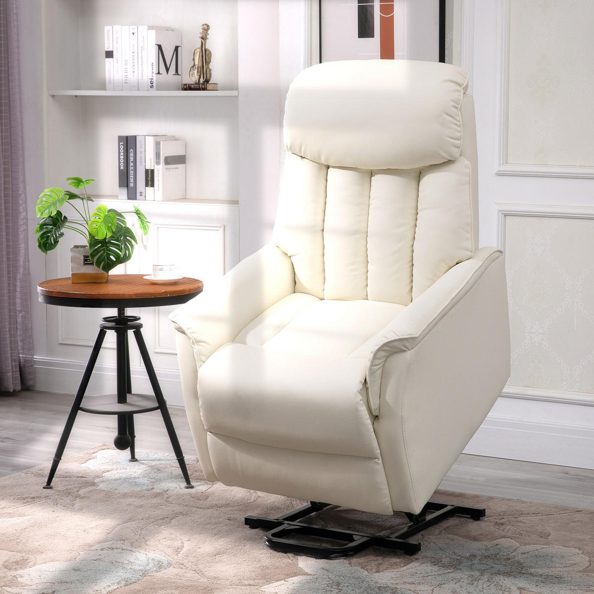 SESSEL mit Aufstehhilfe Kunstleder Beige - Beige, Kunststoff (94/104/80cm) - HOMCOM