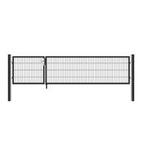 DOPPELFLÜGEL Gartentor ADITUS - 80 x 350 cm Anthrazit - Anthrazit, Metall (350/80/6cm) - Home Deluxe