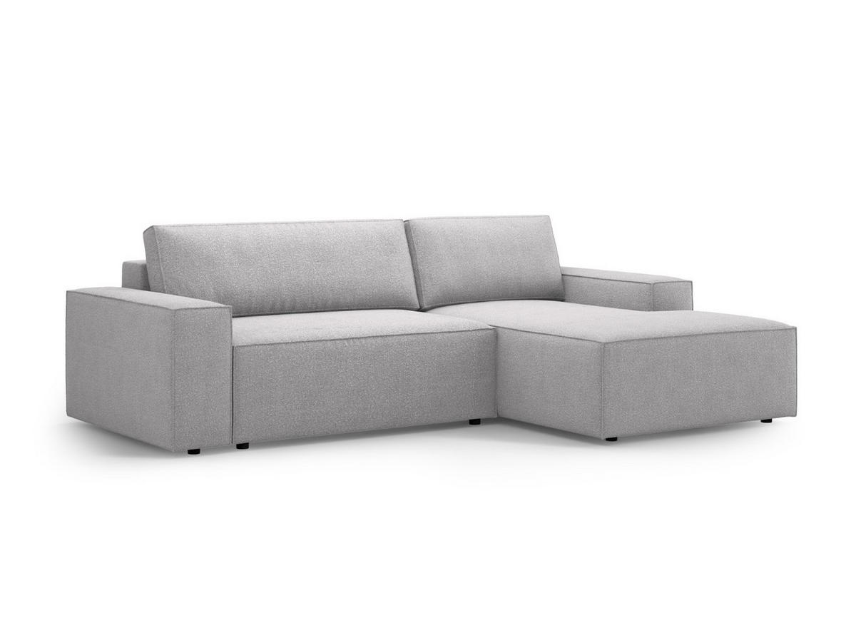 ECKSOFA ausklappbar rechts mit Container Jodie aus Boucle hellgrau 3 Sitzplätze - Hellgrau, Textil (151/246cm) - Micadoni