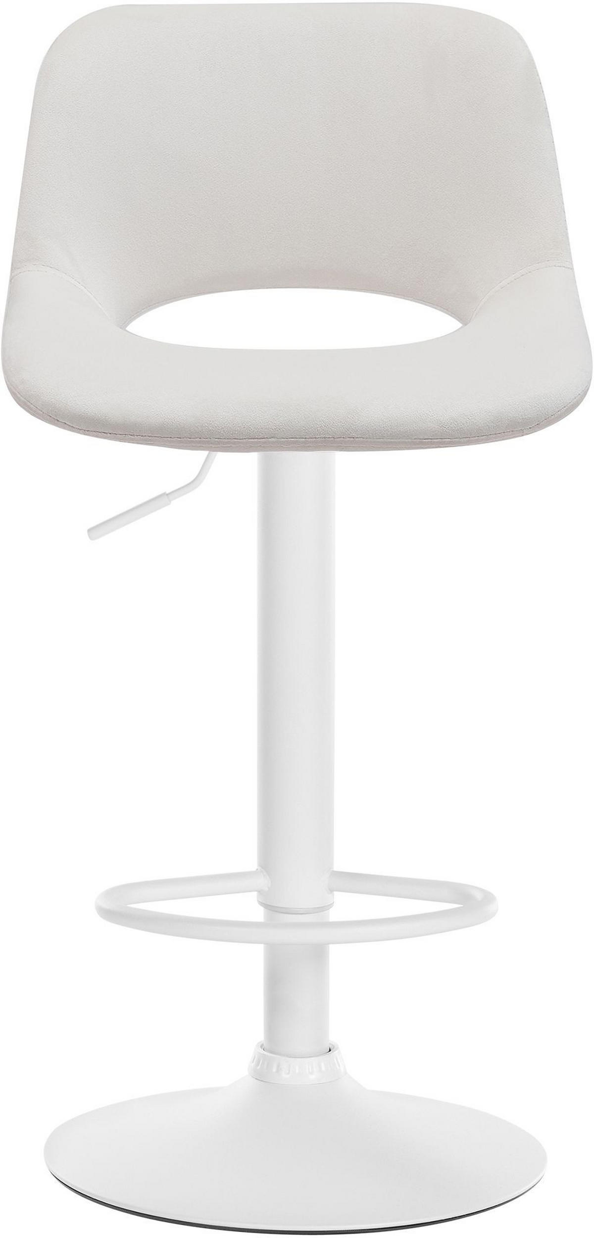 BARHOCKER JAKSON Creme Samt Weiß - Creme, Textil/Metall (42/86/46cm) - DELUKE