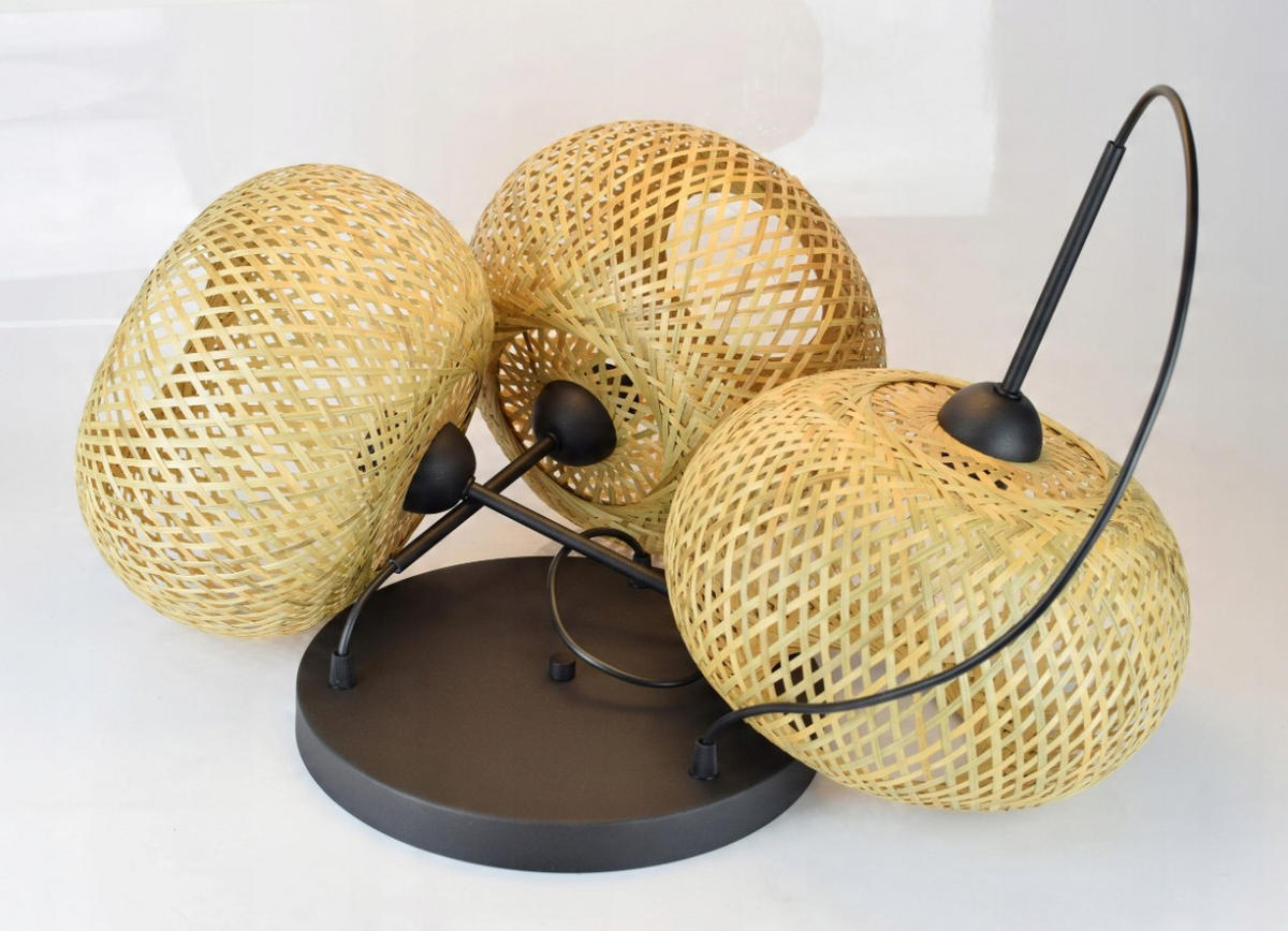 PENDELLEUCHTE BOHO - Beige, Holz/Metall (48/48/100cm) - kiki design