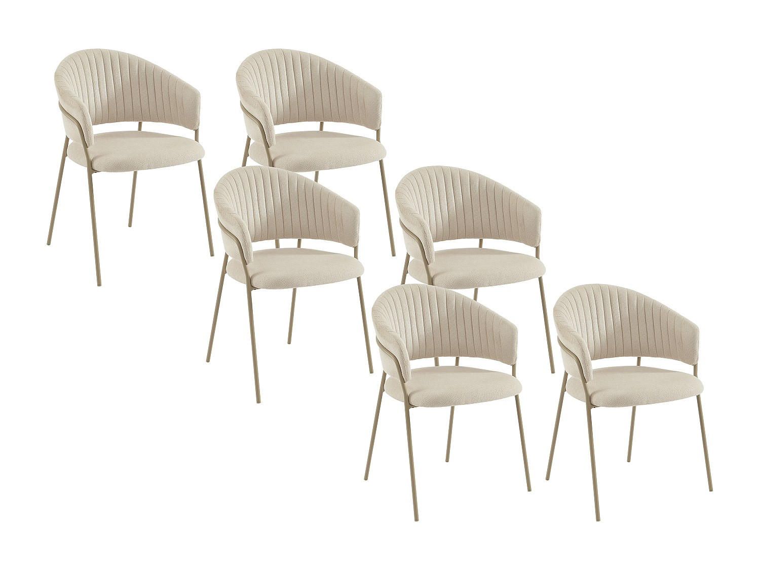 STUHL - 55 cm x 55 cm - Stoff - Beige, Cremefarben - MADOLIA - Beige, Textil (55/81/55cm) - Vente-Unique