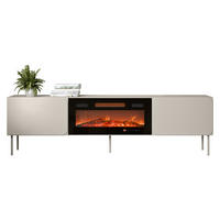 TV-LOWBOARD Rafael 200 EF mit Kamin - Kaschmir, Holzwerkstoff/Metall (200/58/40cm) - MIRJAN24