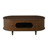 COUCHTISCH 100/50/36 cm Walnuss aus MDF mit Schublade und Rollladentüren - Nussbaumfarben, Holzwerkstoff (100/50/36cm) - OKWISH