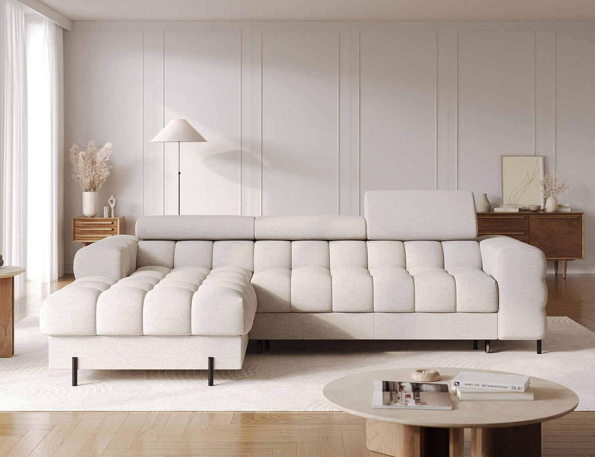ECKSOFA Neviro L - Beige (Royal 18) - Beige, Holzwerkstoff (285/181cm) - Möblo