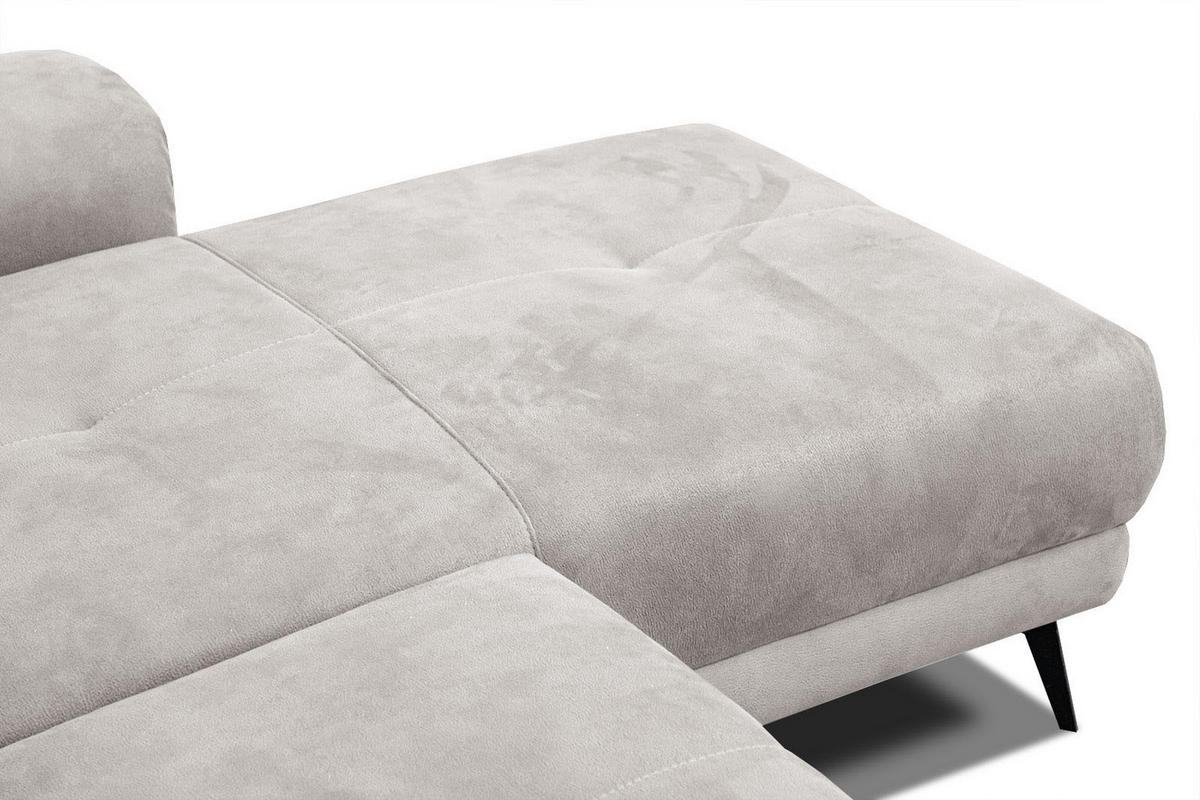 ECKSOFA FIERO 4-Sitzer, ecru - Ecru/Schwarz, Holzwerkstoff/Textil (288/170cm) - Courtois Laville