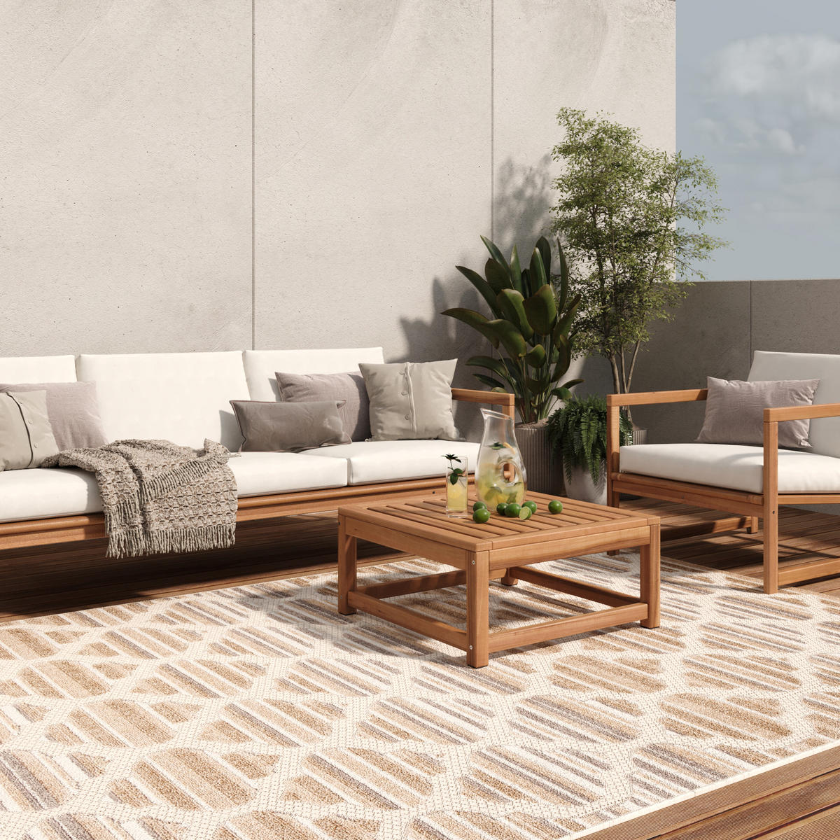 TEPPICH PATIO Beige 200/300 cm - Beige, Kunststoff (200/300cm) - Tapiso