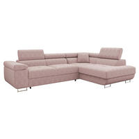 ECKSOFA Torezio Cord, Seite: Rechts - Rosa, Holz/Textil (274/203cm) - MIRJAN24