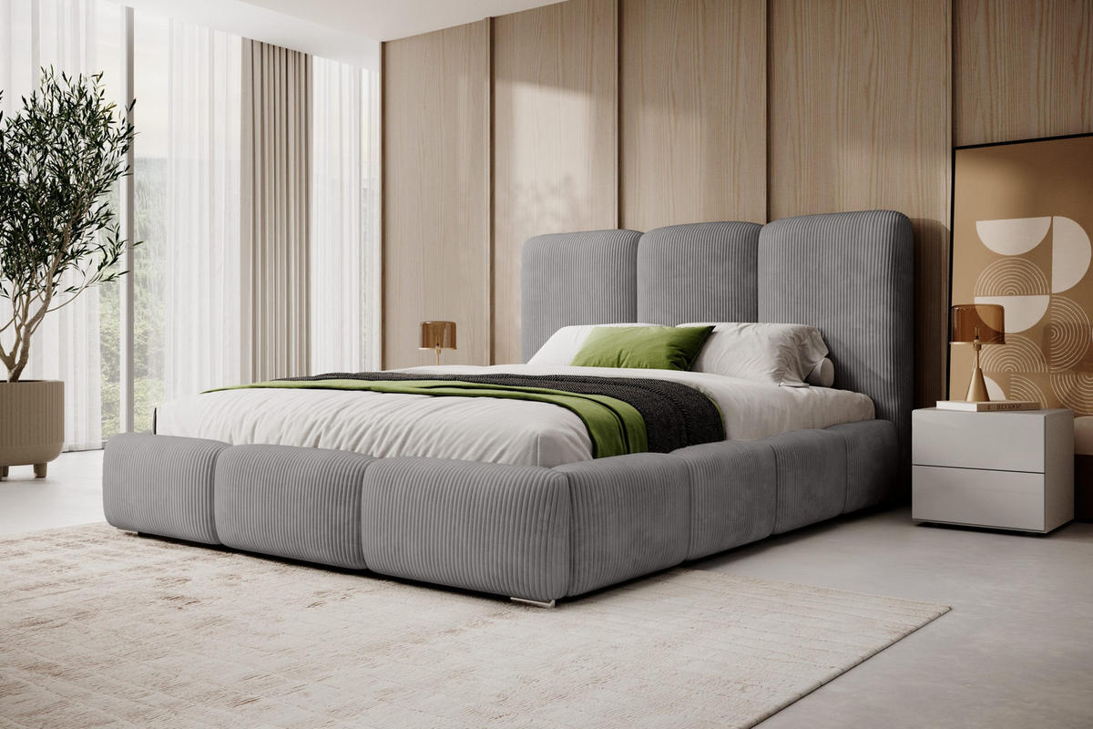 POLSTERBETT Doppelbett Walmer 140x200 cm Grau - Grau, Textil (140/200cm) - Fedve