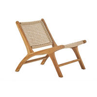 LOUNGESESSEL Massivholz Teak Geflochtenes Seil SUMBA - Braun, Holz (78/70/64.5cm) - Miliboo