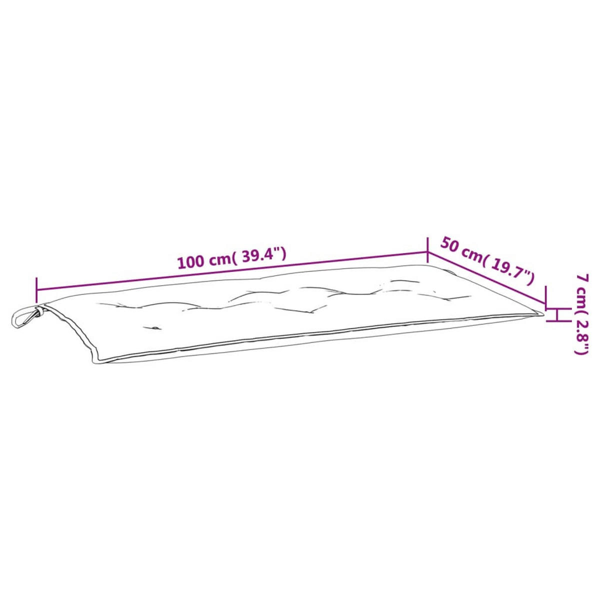 GARTENBANK-AUFLAGEN 2 Stk. Anthrazit 100/50/7 Cm Oxford-Gewebe - Anthrazit, Textil (50/7/100cm) - vidaXL