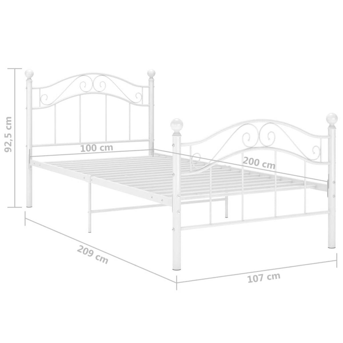 BETT Weiss Metall 100/200 Cm - Weiß, Holz (100/200cm) - vidaXL