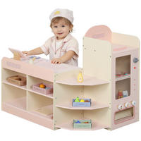 SPIELSUPERMARKT DE-18739 mit Kasse, Waage & Kühlschrank Grün - Pink, Holzwerkstoff (60/73.8/90.7cm) - ComfortXL