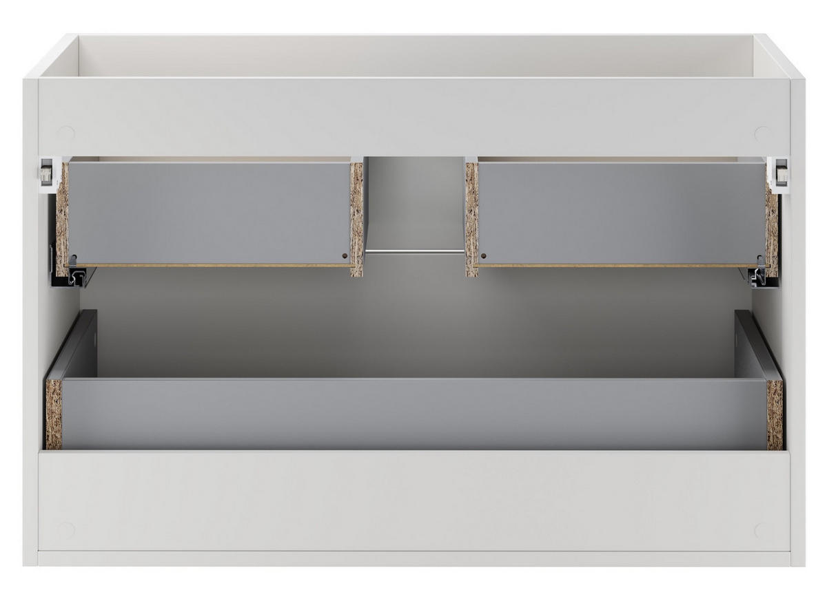 WASCHBECKENUNTERSCHRANK Aster 2 Teile Weiß mit Eiche - 80 x 46 x 52 cm - Eichefarben, Holz (80/52/46cm) - Badplaats