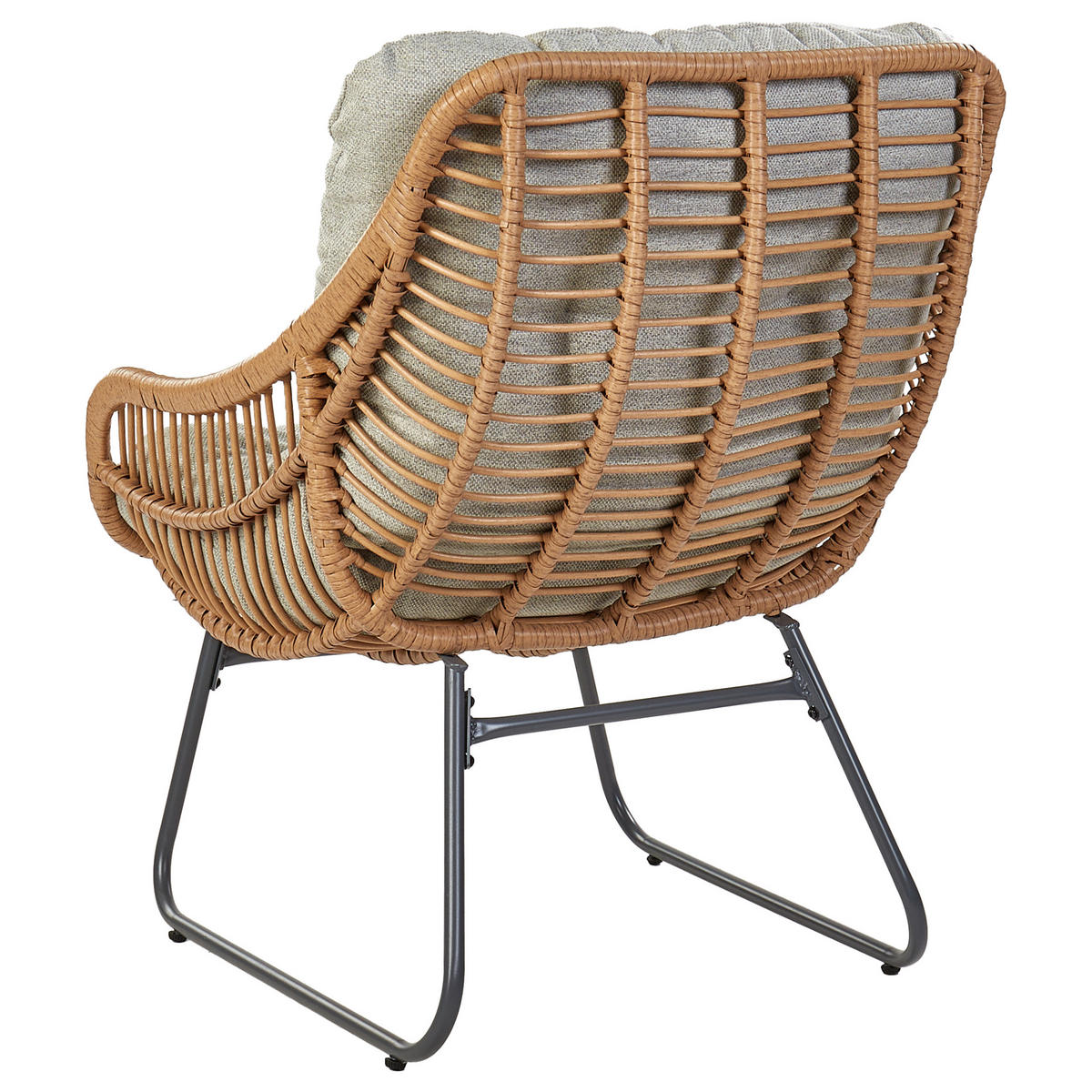 GARTENSTUHL Naturfarben Mestre - Schwarz/Naturfarben, Kunststoff (69/91/81cm) - Beliani