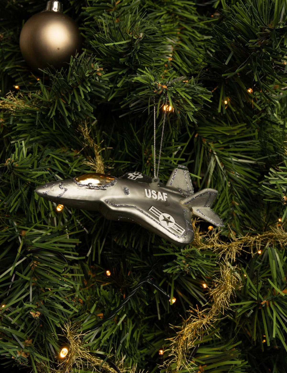 WEIHNACHTSKUGEL Strahljäger 15 cm - Grau, Glas (4/16/1cm)