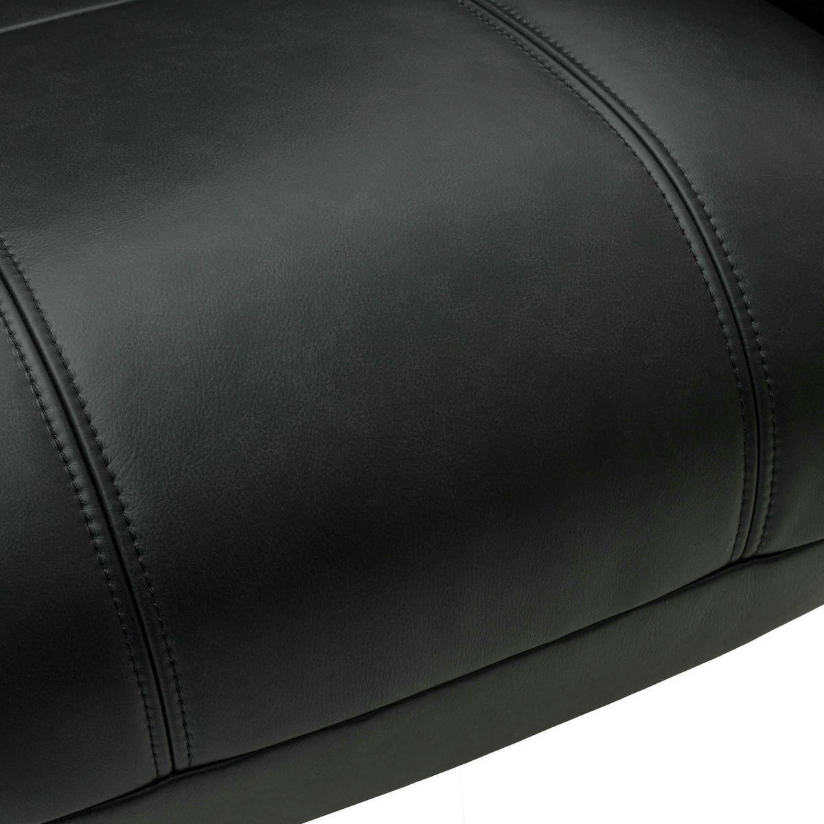 RELAXSESSEL Echtleder Schwarz - Schwarz, Leder/Metall (76/115/83cm) - Furnhouse