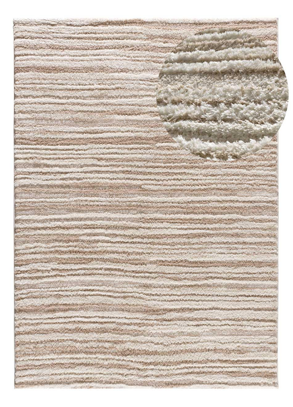 HOCHFLORTEPPICH im skandinavischen Stil Beige Lima 120/170 cm - Beige, Naturmaterialien/Textil (120/170cm) - Atticgo