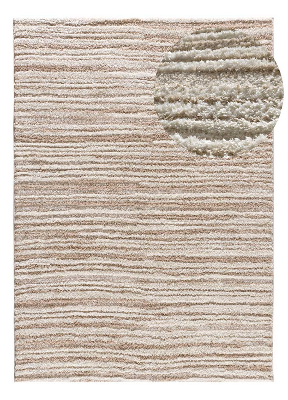 HOCHFLORTEPPICH im skandinavischen Stil Beige Lima 160/230 cm - Beige, Naturmaterialien/Textil (160/230cm) - Atticgo