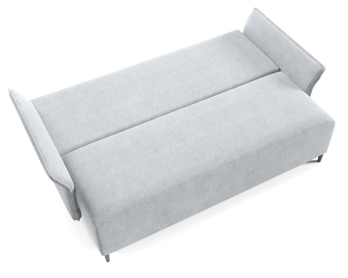SOFA Dunkelgrau ASZTON Mit Dünnen Armlehnen - Dunkelgrau, Textil (235/100/86cm) - Sepro Meble
