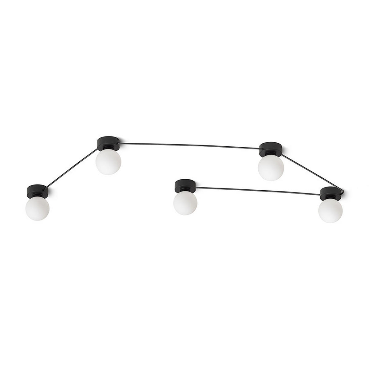 DECKENLEUCHTE VELA V Schwarz Opalglas 30 W - Schwarz, Glas (23.5/9/125cm) - Rendl