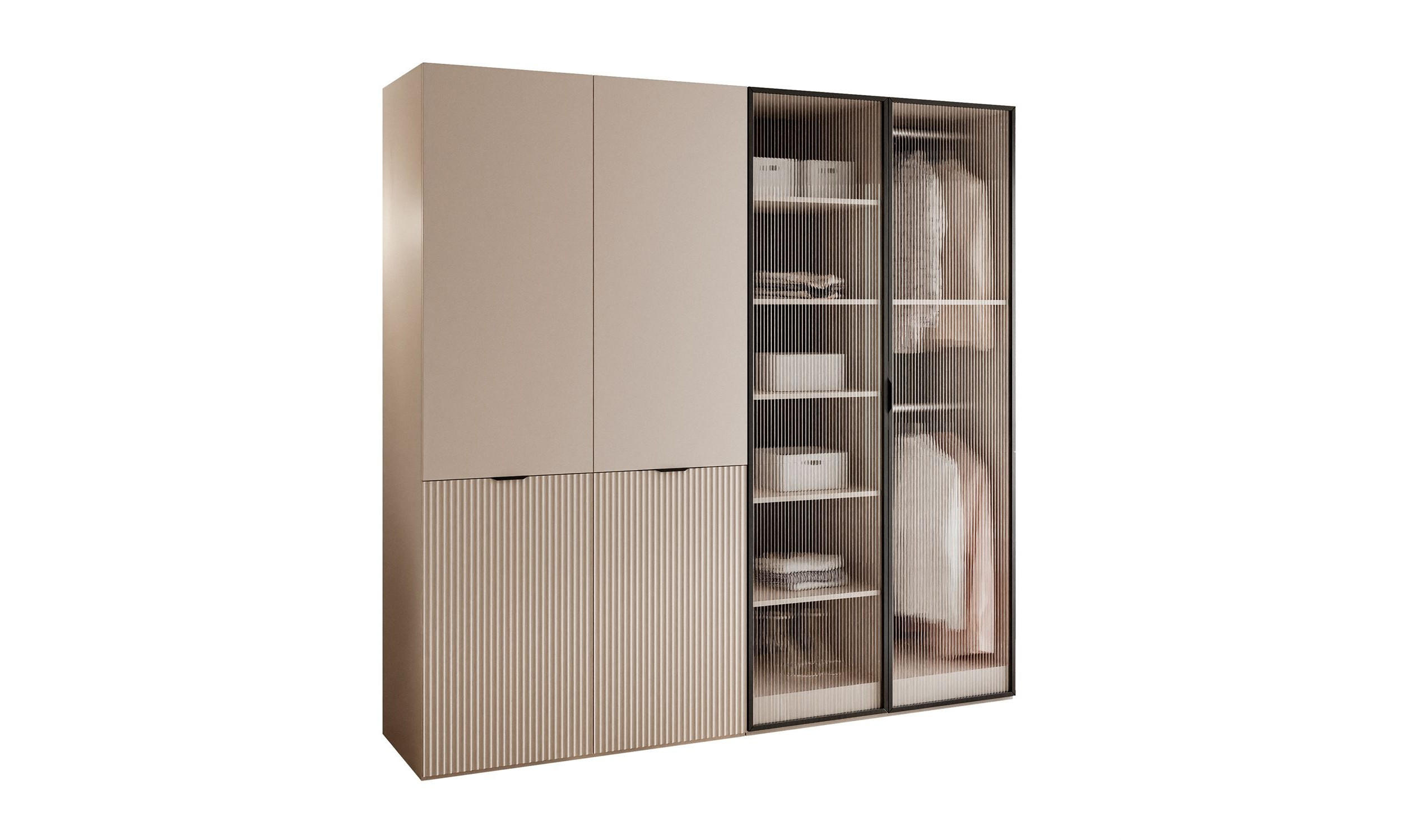 Lookway Kleiderschrank Sand, Transparent 202x200x49 cm