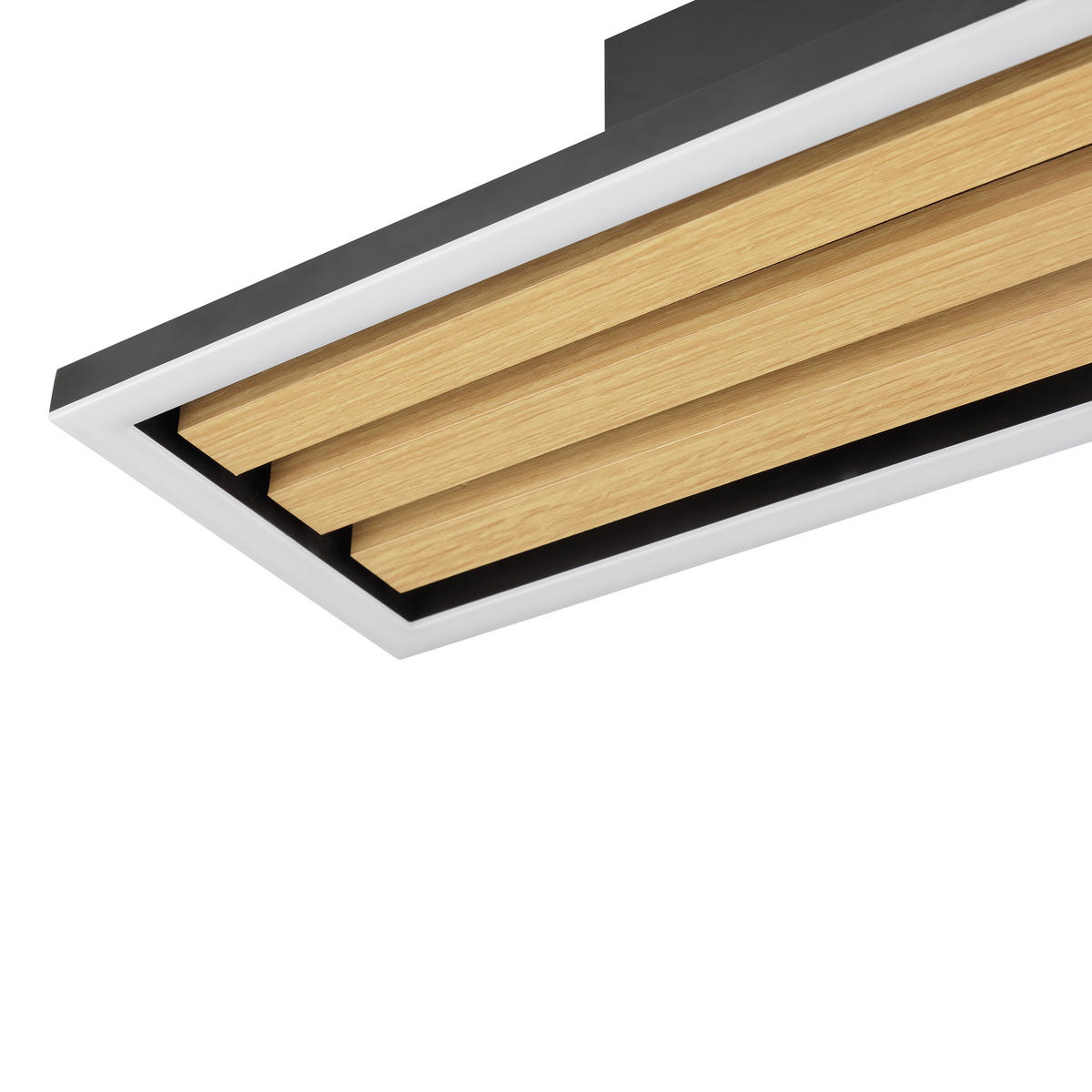 LED DECKENLEUCHTE Calma Schwarz/Holz 16/55/5 cm - Multicolor, Holz (16/55/5cm) - Brilliant