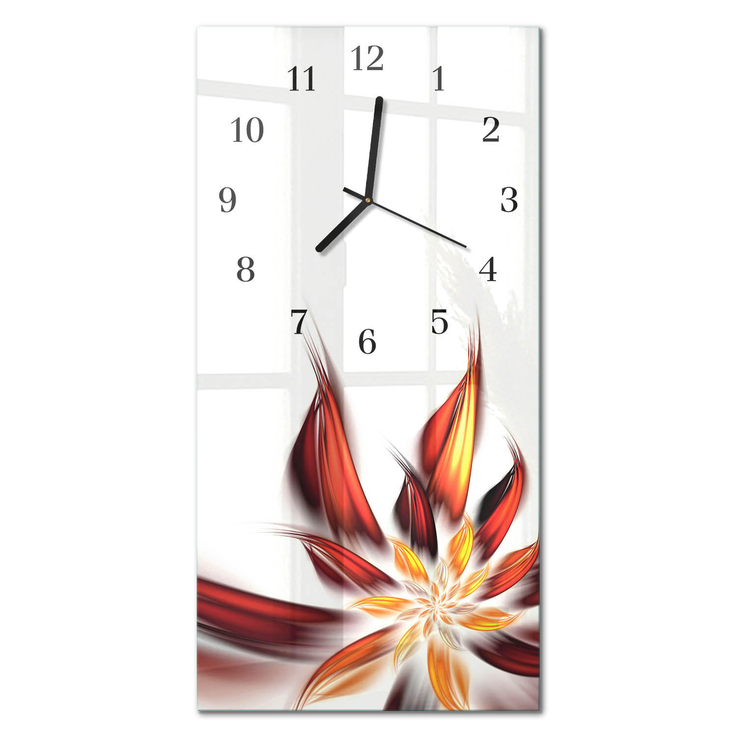 WANDUHR 60x30 cm - Blumenallee - Multicolor, Glas (30/60/0.4cm) - TULUP