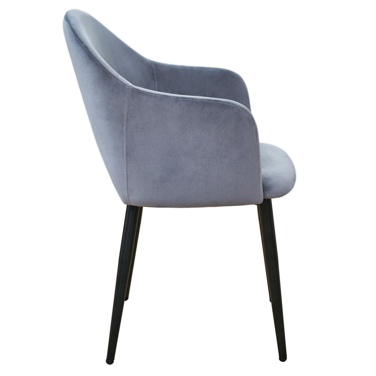 ESSZIMMERSTÜHLE HAILEY (2er Set) - Dunkelgrau/Schwarz, Textil/Metall (54/83/53cm) - SVITA