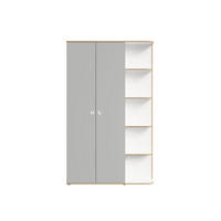 DREHTÜRENSCHRANK AMARIS 120/196,5/60cm 3-türig Weiß - Weiß/Grau, Holzwerkstoff (120/196.5/60cm) - MASSENO