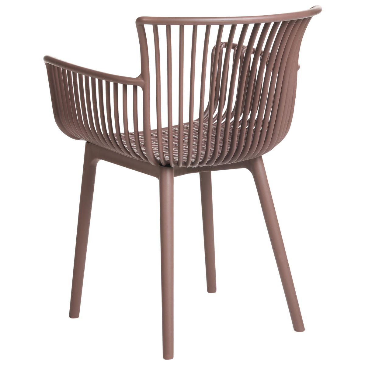 GARTENSTUHL 4er-Set Braun Pesaro - Braun, Kunststoff (58/84/45cm) - Beliani