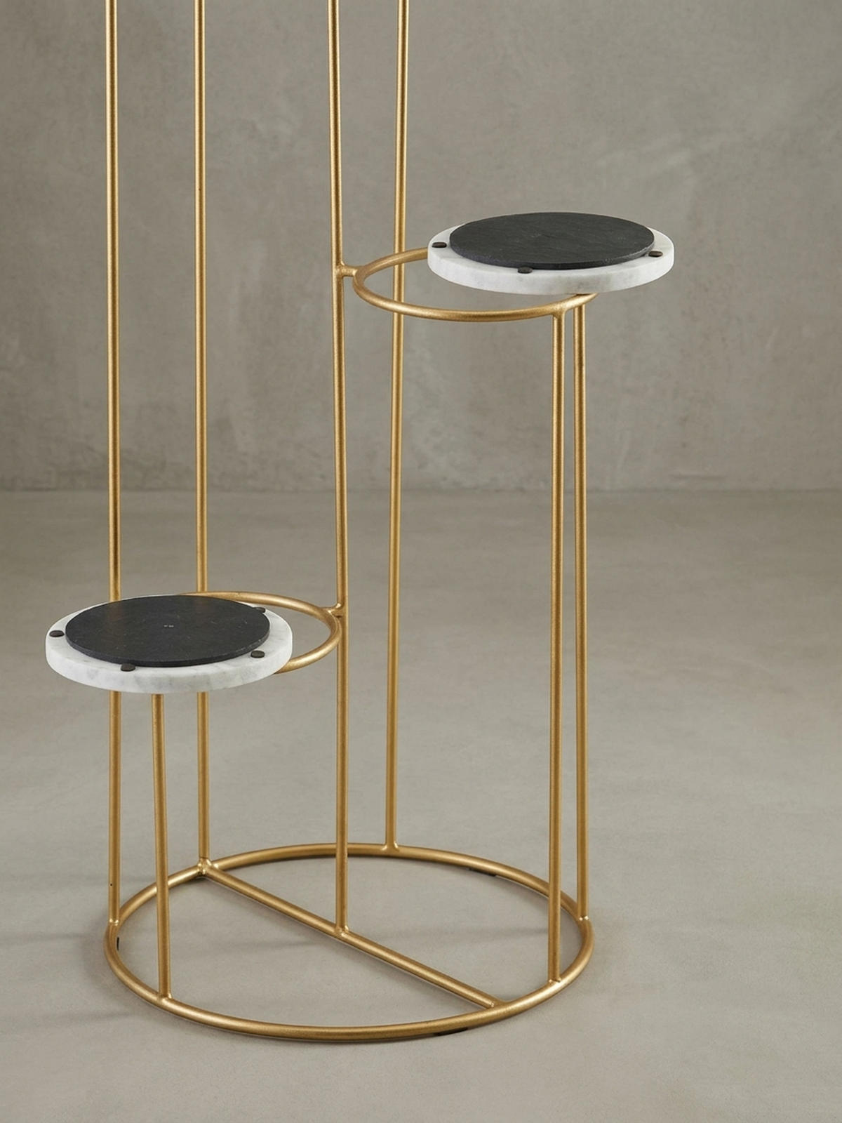 BLUMENSTÄNDER Weiß Marmor für Wohnzimmer und Dekoration - Goldfarben, Stein/Metall (37/37/108cm) - KADIMA DESIGN