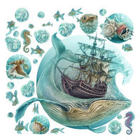 WANDAUFKLEBER 130x153cm - Seeschiff - Multicolor, Kunststoff (130/153/0.1cm) - Wallfluent